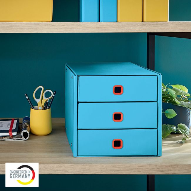 Cabinet 3 sertare albastru celest cosy click&store leitz