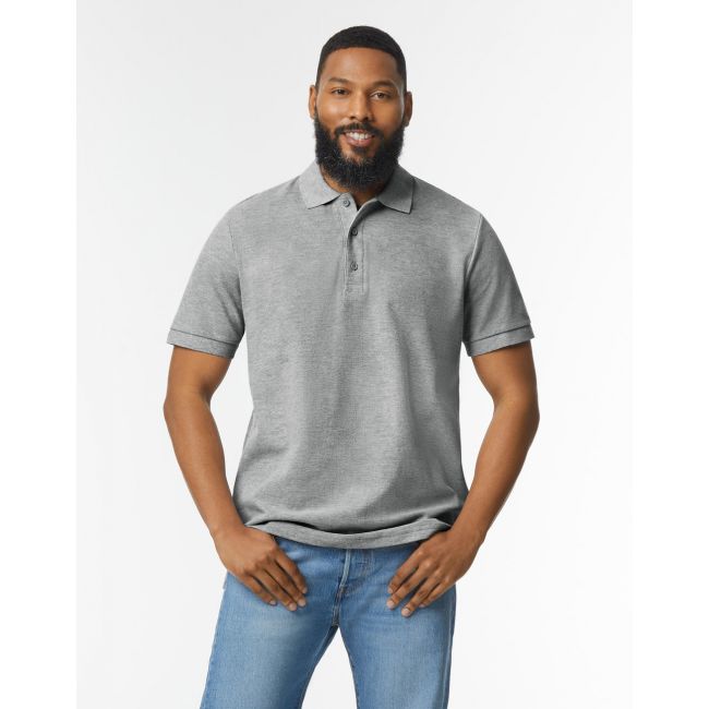 Premium cotton double piqué polo sport grey marimea s