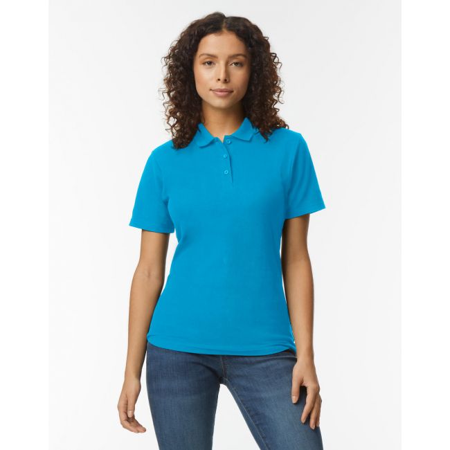 Softstyle® ladies double pique polo royal marimea s