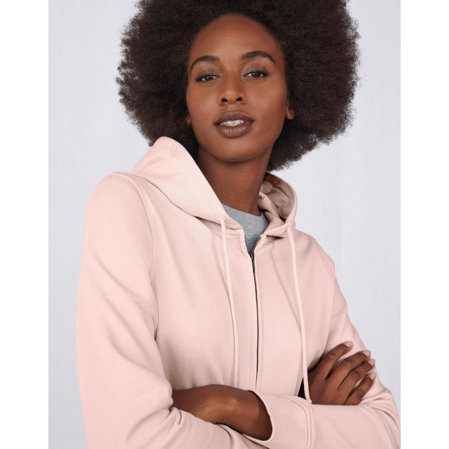 Organic zipped hooded /women soft rose marimea 2xl