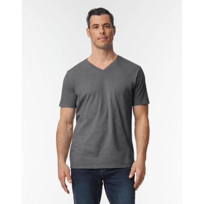 Gildan mens softstyle® v-neck t-shirt black marimea 2xl