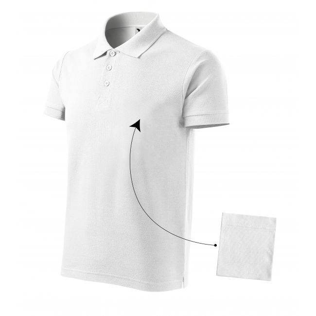Cotton tricou polo pentru bărbaţi alb