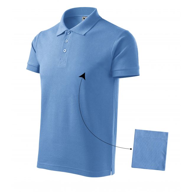 Cotton tricou polo pentru bărbaţi albastru deschis