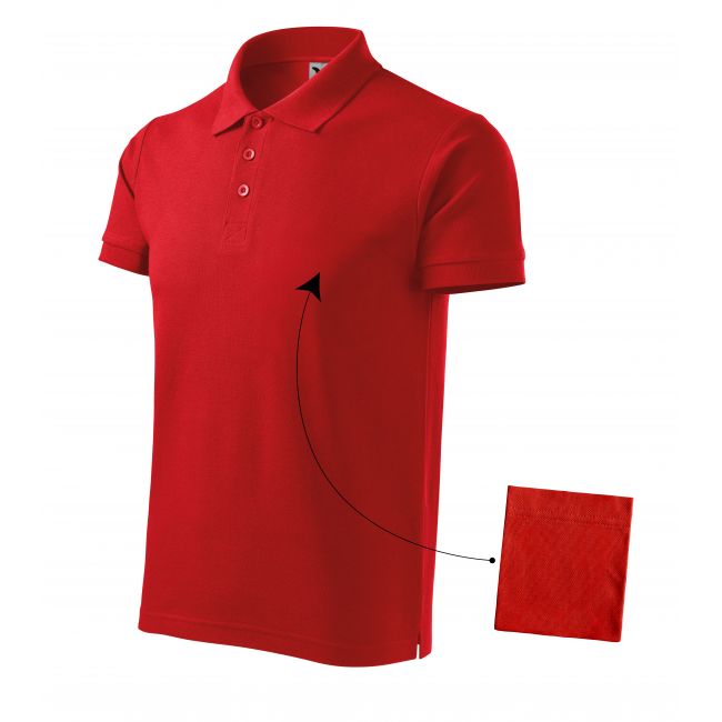 Cotton tricou polo pentru bărbaţi roşu