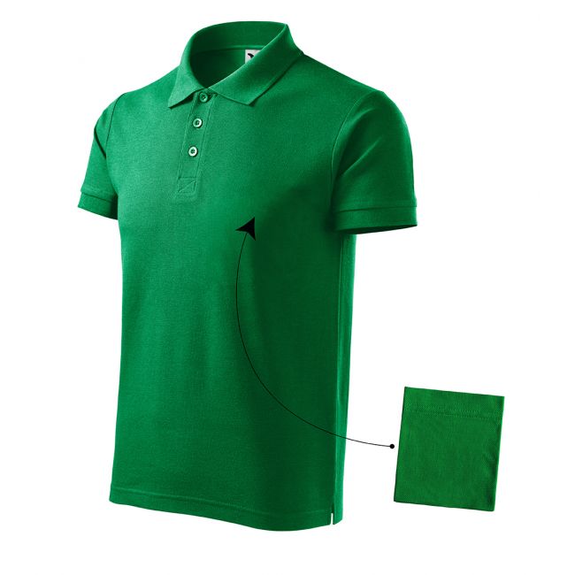 Cotton tricou polo pentru bărbaţi verde mediu