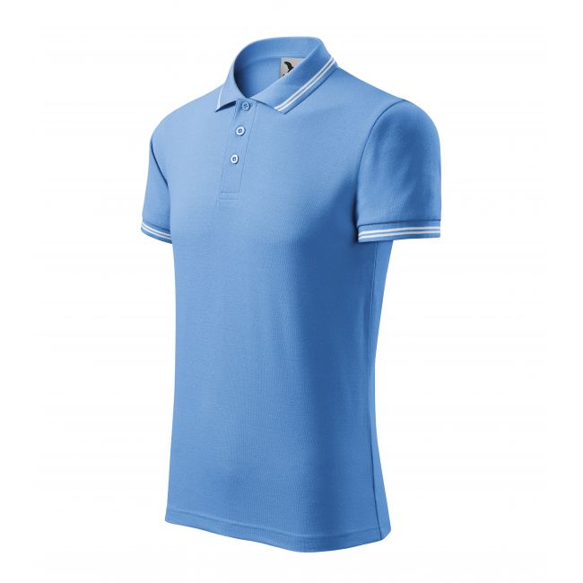 Urban tricou polo pentru bărbaţi albastru deschis