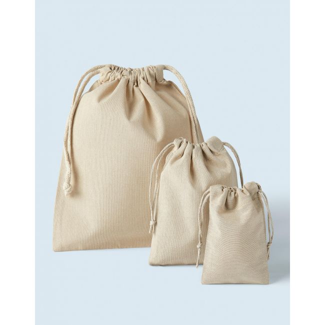 Recycled cotton/polyester stuff bag natural heather marimea 2xs (10x14)