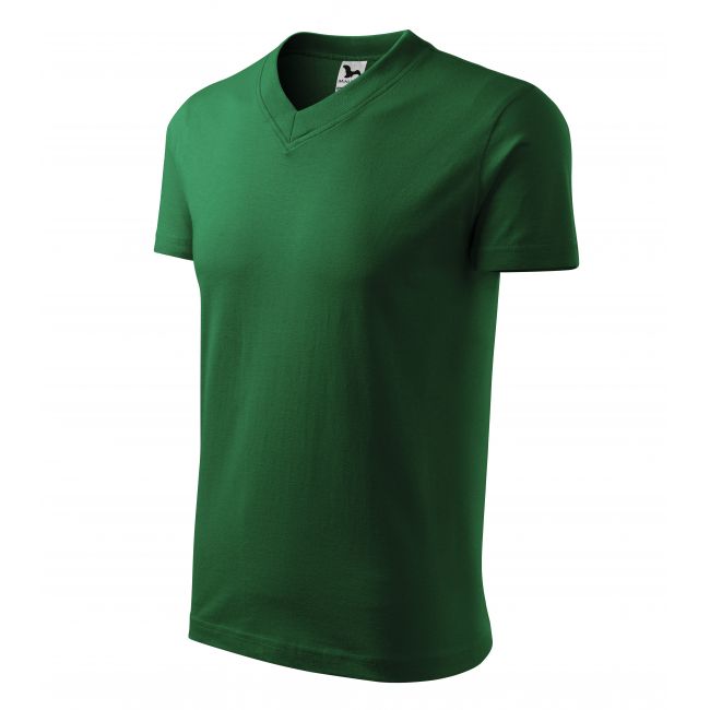 V-neck tricou unisex verde sticlă