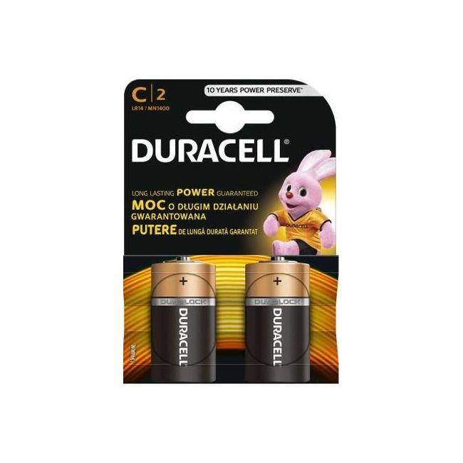 Baterii r14(c) alcaline duracell 2buc/blister
