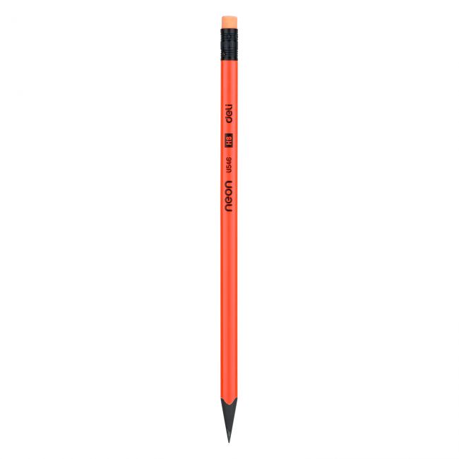Creion grafit cu guma fara lemn hb neon deli