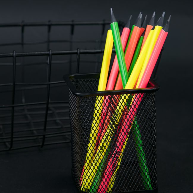 Creion grafit fara lemn hb neon deli