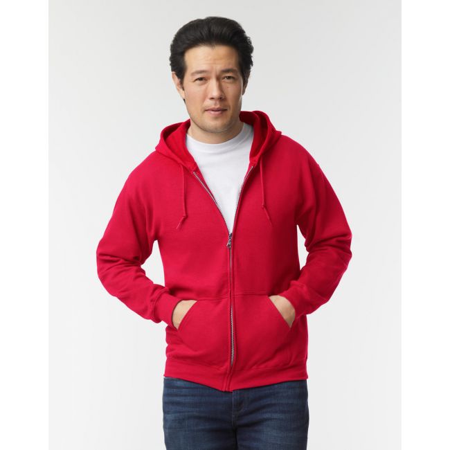 Heavy blend adult full zip hooded sweat red marimea 3xl