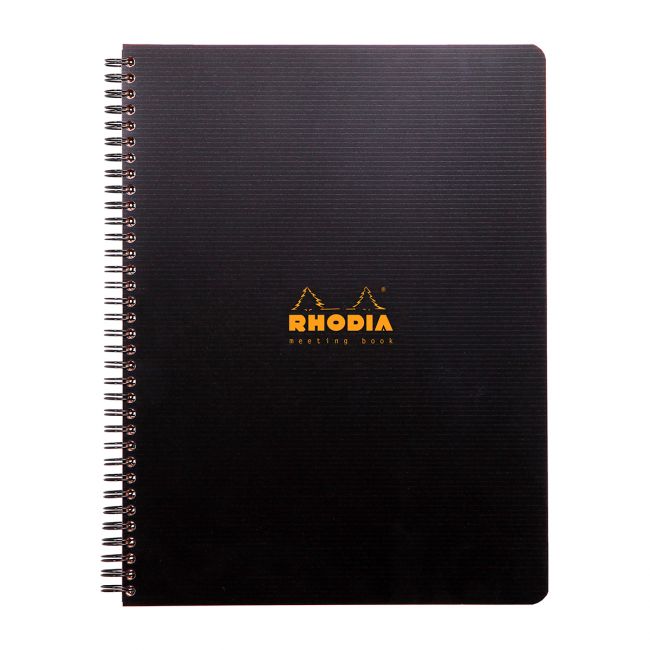 Meetingbook cu spira a4+ rhodiactive, 80 file, negru