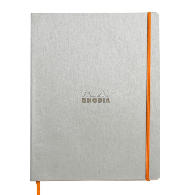 Notebook  a4+ rhodiarama, 80 file, ivory dictando, argintiu