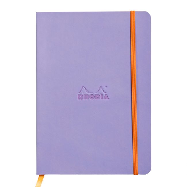 Notebook a5 rhodiarama, 80 file, ivory, dictando, albastru