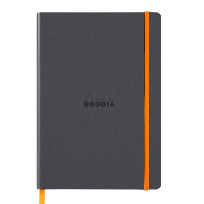 Notebook a5 rhodiarama, 80 file, ivory, dictando, gri