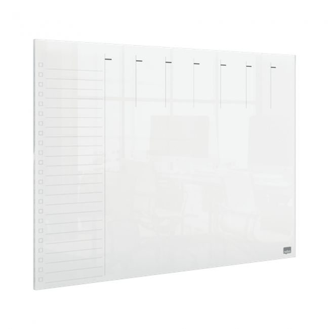 Organizator nobo, saptamanal, acrylic, pentru birou sau perete,  a3, marker inclus, transparent