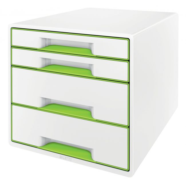 Cabinet 4 sertare alb/verde wow leitz