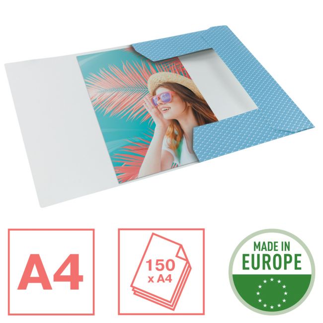 Mapa carton cu elastic albastra reciclabila colour'breeze esselte