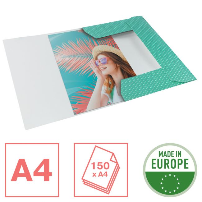Mapa carton cu elastic verde reciclabila colour'breeze esselte