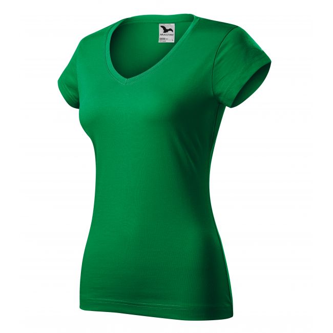 Fit V-neck tricou pentru damă verde mediu