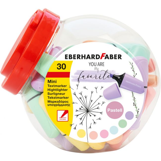 Display 30 buc textmarker mini pastel eberhard faber