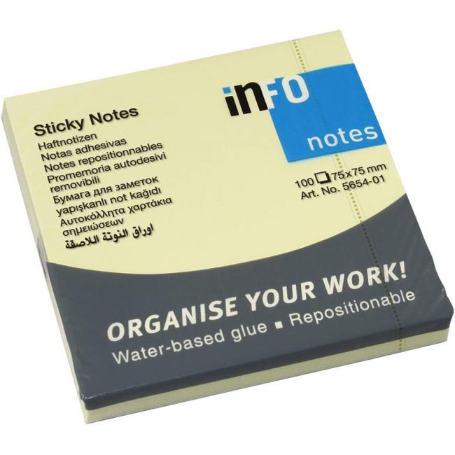 Notes adeziv 75*75mm 100 file info notes