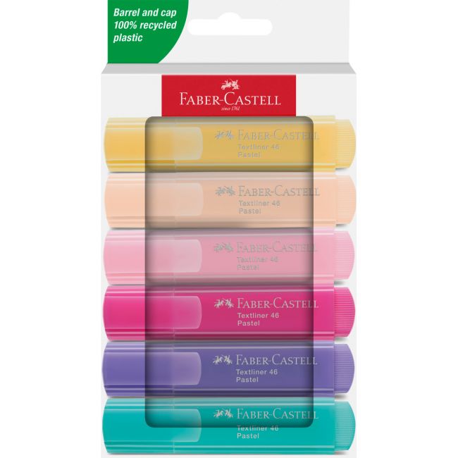 Textmarker set 6 pastel cutie carton 2024 faber-castell