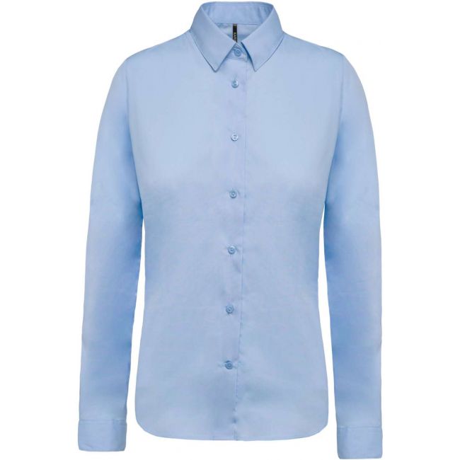 Ladies’ long-sleeved cotton poplin shirt culoare bright sky marimea s