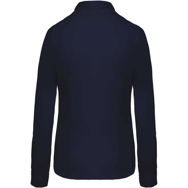 Ladies’ long-sleeved cotton poplin shirt culoare navy marimea xs