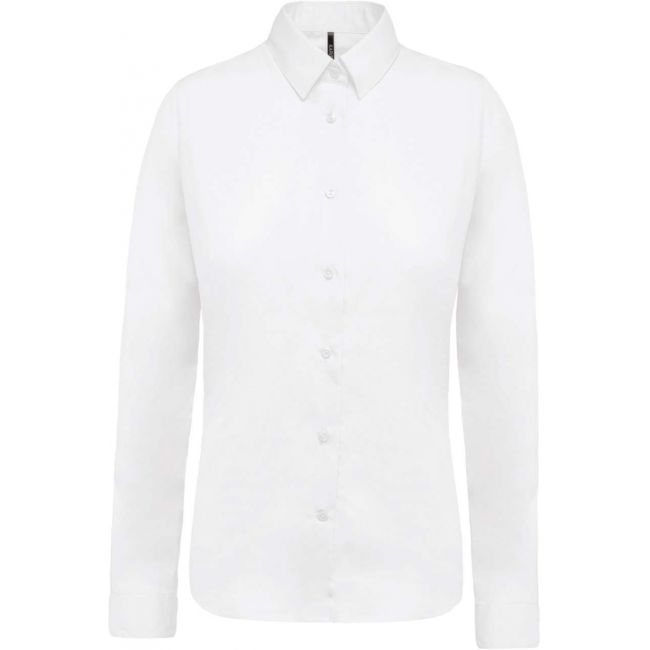 Ladies’ long-sleeved cotton poplin shirt culoare white marimea 2xl
