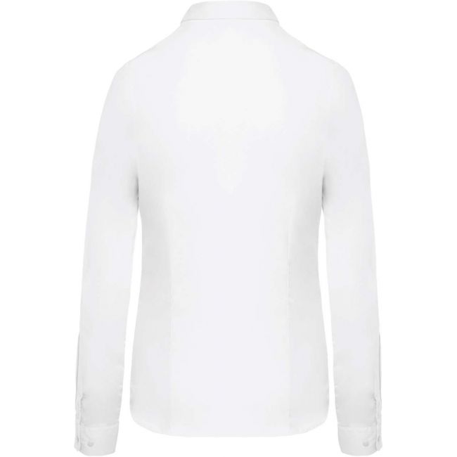 Ladies’ long-sleeved cotton poplin shirt culoare white marimea l
