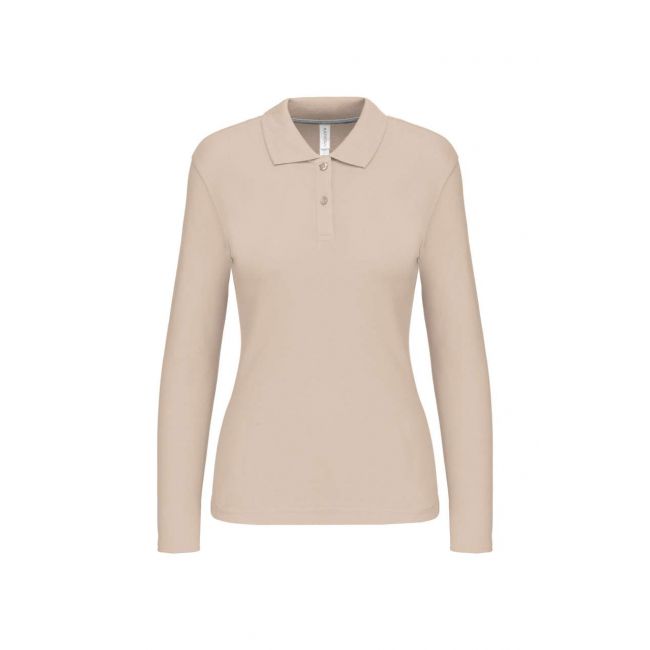 Ladies' long-sleeved polo shirt culoare light sand marimea 2xl