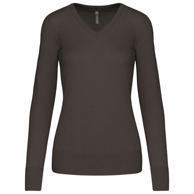 Ladies' v-neck jumper culoare dark grey marimea 2xl