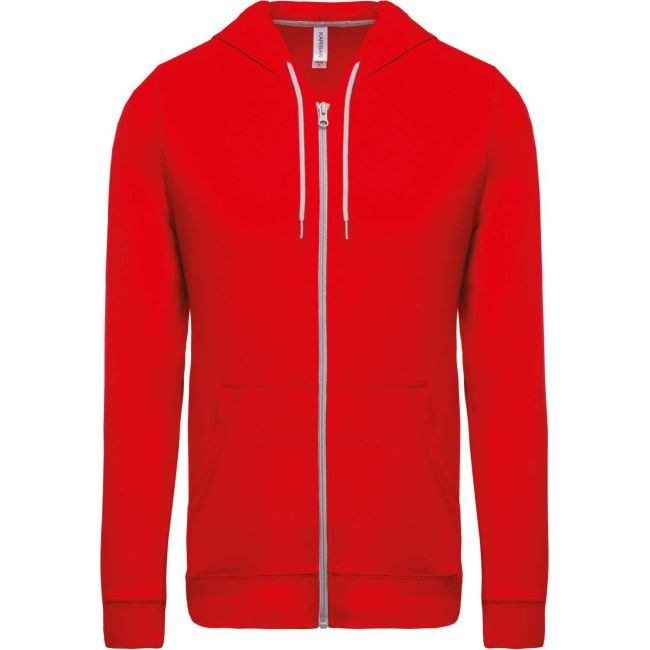 Lightweight cotton hooded sweatshirt culoare red marimea l