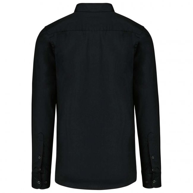 Men’s long-sleeved cotton poplin shirt culoare black marimea 2xl