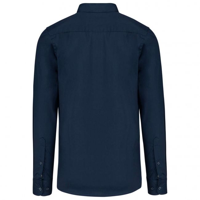 Men’s long-sleeved cotton poplin shirt culoare navy marimea 2xl