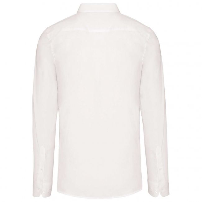Men’s long-sleeved cotton poplin shirt culoare white marimea l