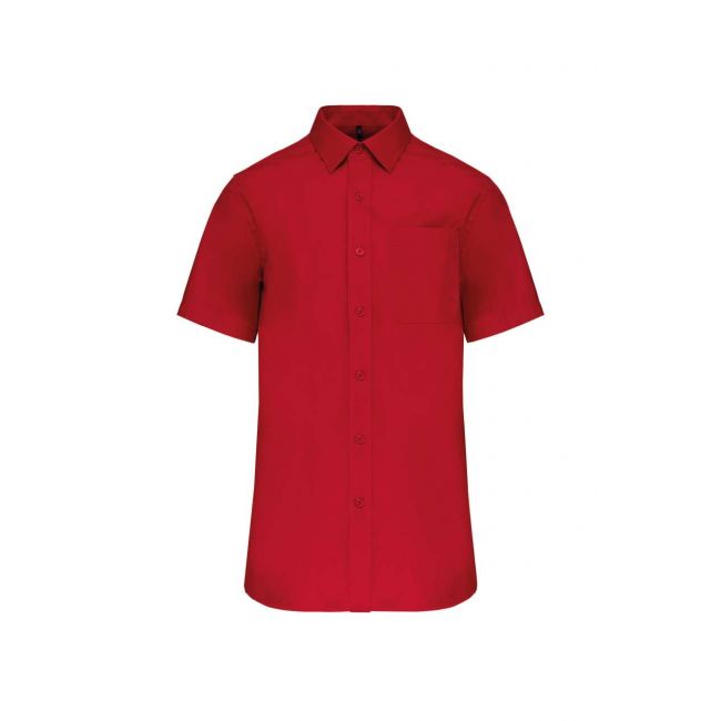 Men's short-sleeved cotton poplin shirt culoare classic red marimea 4xl