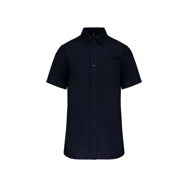 Men's short-sleeved cotton poplin shirt culoare navy marimea l