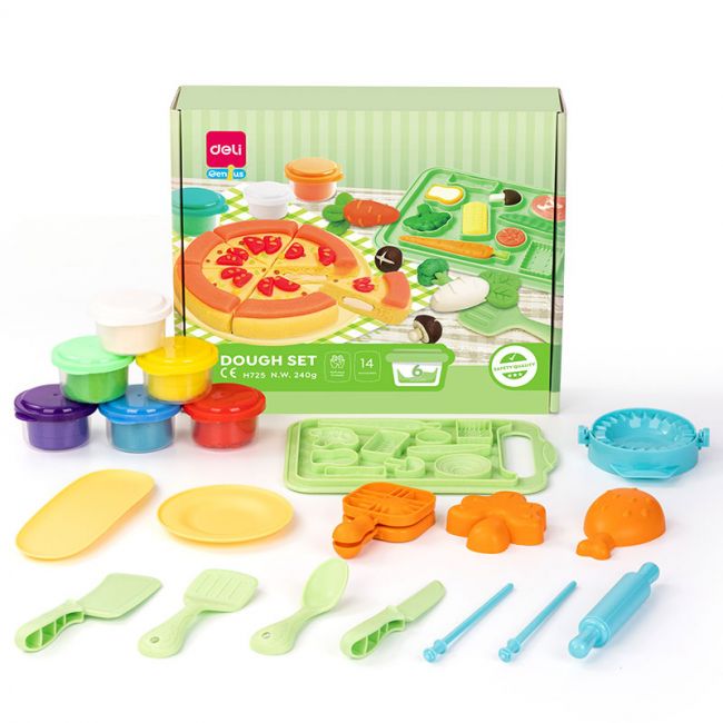 Set creativ plastilina + 14 accesorii pizza, pasta and veggie party deli