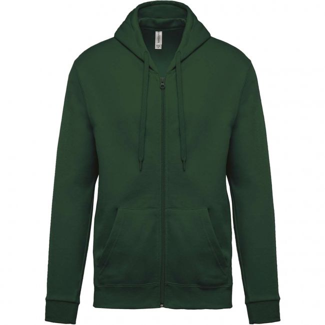 Full zip hooded sweatshirt culoare forest green marimea l