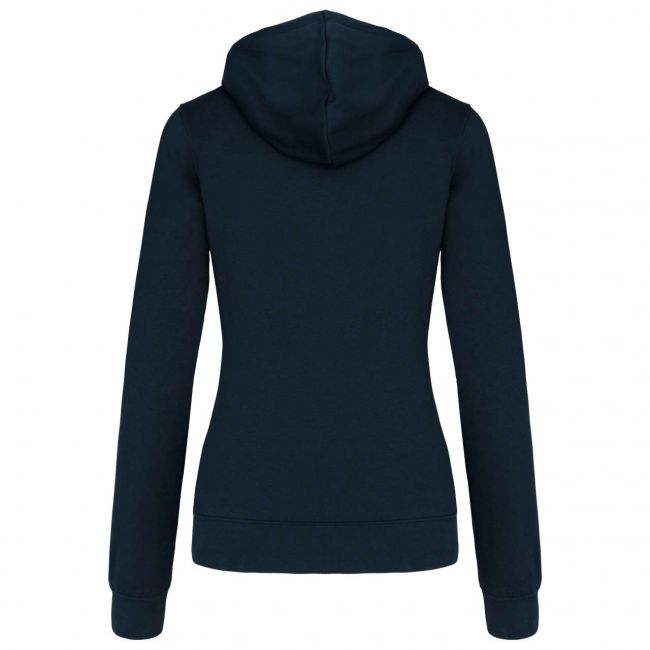 Ladies’ contrast hooded full zip sweatshirt culoare navy/fine grey marimea m