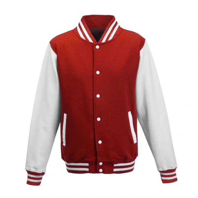 Varsity jacket culoare fire red/arctic white marimea 2xl