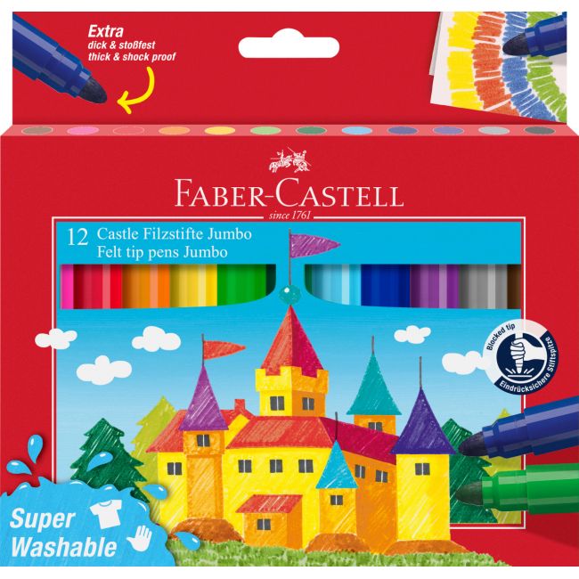 Carioca 12 culori jumbo superwashable faber-castell