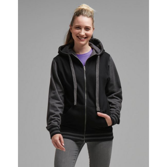 Active zip hoodie black/charcoal marimea 3xl