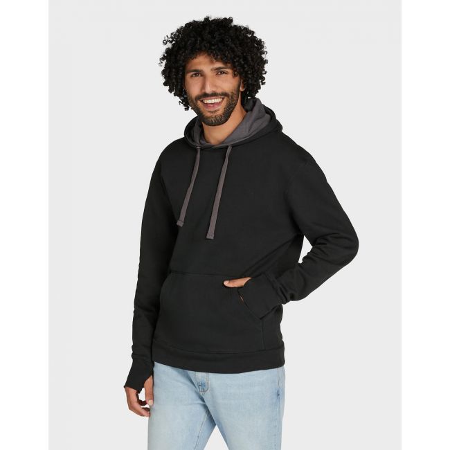 Contrast hooded sweatshirt men black/grey marimea 5xl