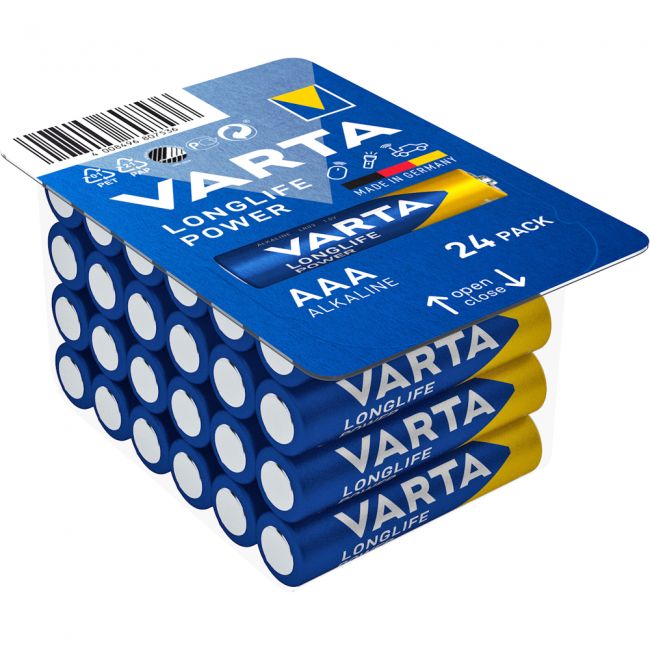 Baterii varta longlife power, aaa, lr3, 24 bucati/set