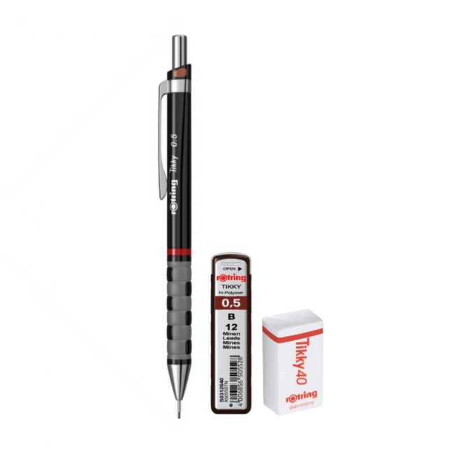 Set rotring, creion mecanic tikky iii original, 0.5 mm