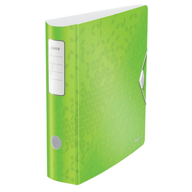 Biblioraft leitz active wow 180°, a4, 75 mm, polyfoam, verde metalizat